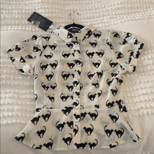 Peplum cat blouse